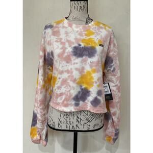 Vans Womens Grunge Wash Crop Crew Sweatshirt Size Med